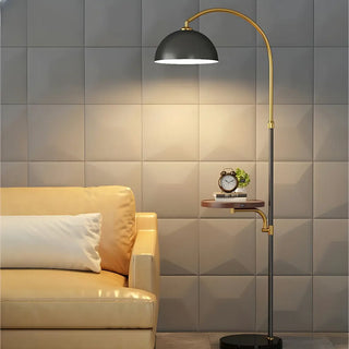 Adjustable Modern Dome Floor Lamp with Side Table Zawala Image - 1