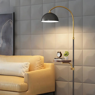 Adjustable Modern Dome Floor Lamp with Side Table Zawala Image - 2