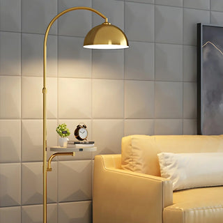 Adjustable Modern Dome Floor Lamp with Side Table Zawala Image - 3