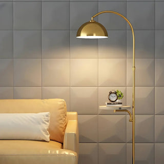Adjustable Modern Dome Floor Lamp with Side Table Zawala Image - 4