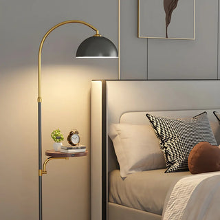 Adjustable Modern Dome Floor Lamp with Side Table Zawala Image - 5