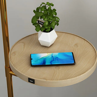 Adjustable Modern Dome Floor Lamp with Side Table Zawala Image - 6