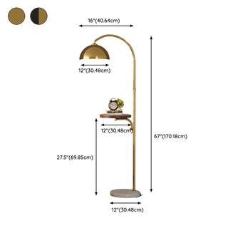 Adjustable Modern Dome Floor Lamp with Side Table Zawala #size