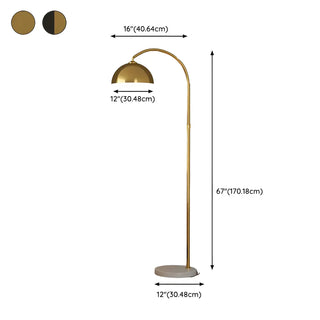 Adjustable Modern Dome Floor Lamp with Side Table Zawala Image - 17