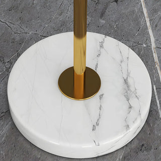 Modern White Fabric Cone LED Floor Lamp with Shelf Zawala Image - 14
