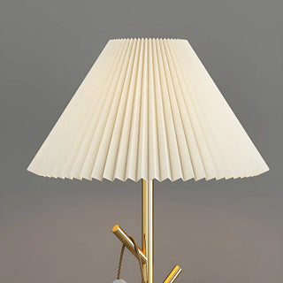 Modern White Fabric Cone LED Floor Lamp with Shelf Zawala Image - 15
