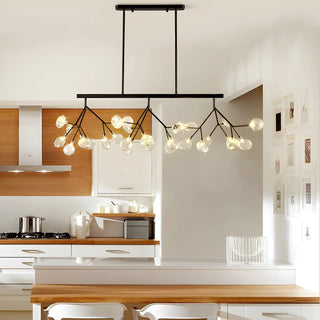 ZOWALA - Black Metal Branch Glass Island Light Image - 1