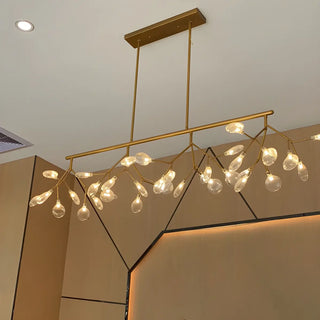 ZOWALA - Black Metal Branch Glass Island Light Image - 10