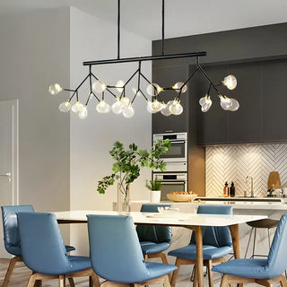 ZOWALA - Black Metal Branch Glass Island Light Image - 3