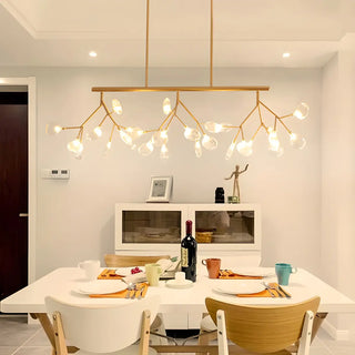 ZOWALA - Black Metal Branch Glass Island Light Image - 5