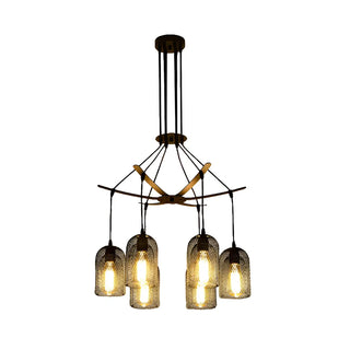 ZOWALA - Mesh Black Metal Restaurant Edison Bulb Chandelier Image - 4
