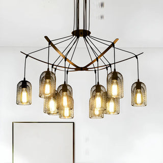 ZOWALA - Mesh Black Metal Restaurant Edison Bulb Chandelier Image - 5