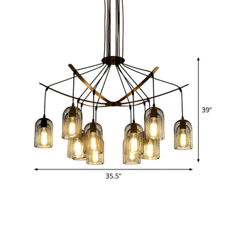 ZOWALA - Mesh Black Metal Restaurant Edison Bulb Chandelier #size