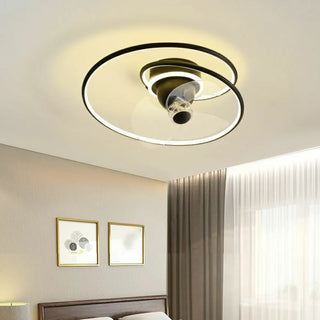 ZOWALA - Simple Modern Spiral Circular Linear Ceiling Fan Light Image - 1
