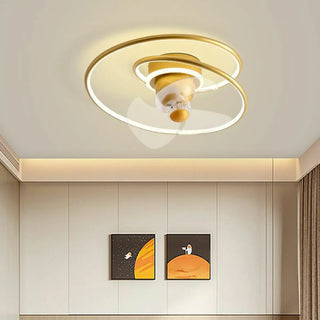 ZOWALA - Simple Modern Spiral Circular Linear Ceiling Fan Light Image - 2