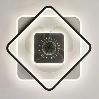 Simple 3 Blade Modern Square Ceiling Fan with LED Light Zawala Image - 10