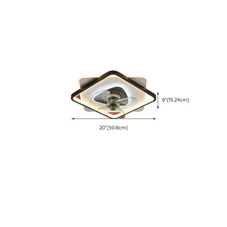 Simple 3 Blade Modern Square Ceiling Fan with LED Light Zawala Image - 12