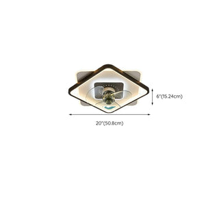 Simple 3 Blade Modern Square Ceiling Fan with LED Light Zawala Image - 13