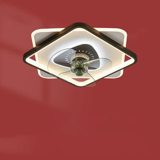 Simple 3 Blade Modern Square Ceiling Fan with LED Light Zawala Image - 5