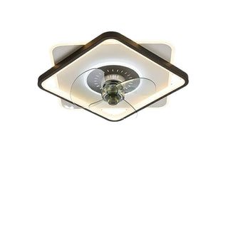 Simple 3 Blade Modern Square Ceiling Fan with LED Light Zawala Image - 7