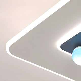 Flush Geometric Square Bladeless Ceiling Fan with Light Zawala Image - 10