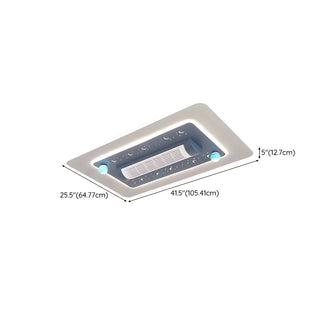 Flush Geometric Square Bladeless Ceiling Fan with Light Zawala Image - 13