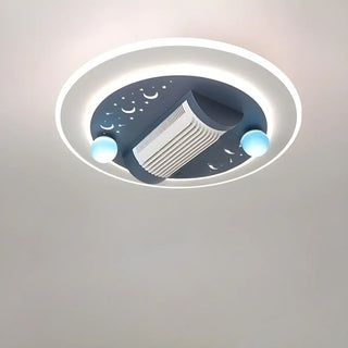 Flush Geometric Square Bladeless Ceiling Fan with Light Zawala Image - 4
