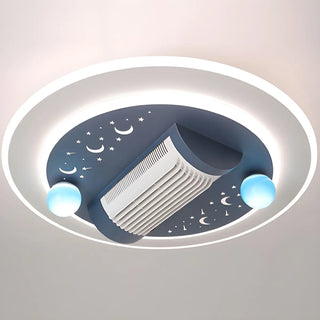 Flush Geometric Square Bladeless Ceiling Fan with Light Zawala Image - 9