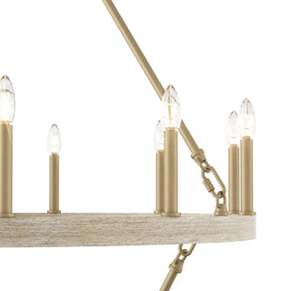 ZOWALA - Circle Black Iron 2-Tier Candelabra Chandelier Image - 20