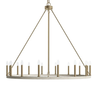ZOWALA - Circle Black Iron 2-Tier Candelabra Chandelier Image - 23