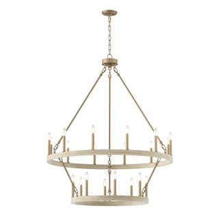 ZOWALA - Circle Black Iron 2-Tier Candelabra Chandelier Image - 28