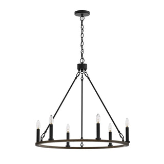 ZOWALA - Circle Black Iron 2-Tier Candelabra Chandelier Image - 8