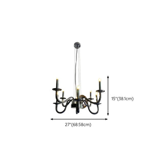 ZOWALA - Candelabra Black Metal Living Room Classic Chandelier #size