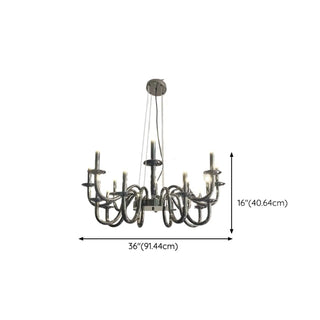 ZOWALA - Candelabra Black Metal Living Room Classic Chandelier Image - 13
