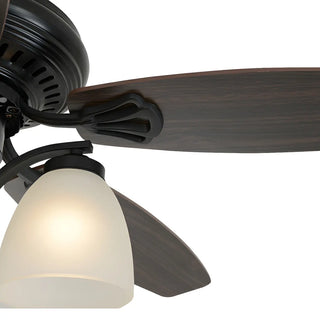 ZOWALA - Classic Black 5 Wood Blades Chandelier Fan with Light Image - 5