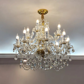 ZOWALA - Living Room Candle Clear Crystal Glass Classic Chandelier Image - 10