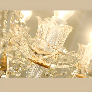 ZOWALA - Living Room Candle Clear Crystal Glass Classic Chandelier Image - 11