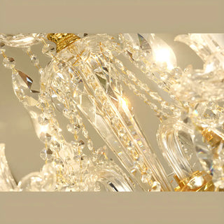 ZOWALA - Living Room Candle Clear Crystal Glass Classic Chandelier Image - 14