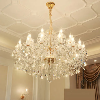 ZOWALA - Living Room Candle Clear Crystal Glass Classic Chandelier Image - 15