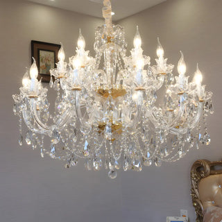 ZOWALA - Living Room Candle Clear Crystal Glass Classic Chandelier Image - 4