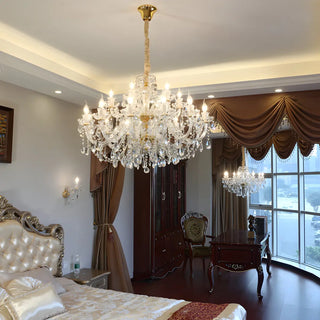 ZOWALA - Living Room Candle Clear Crystal Glass Classic Chandelier Image - 5