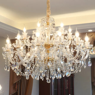 ZOWALA - Living Room Candle Clear Crystal Glass Classic Chandelier Image - 6