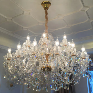 ZOWALA - Living Room Candle Clear Crystal Glass Classic Chandelier Image - 8