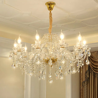 ZOWALA - Living Room Candle Clear Crystal Glass Classic Chandelier Image - 9