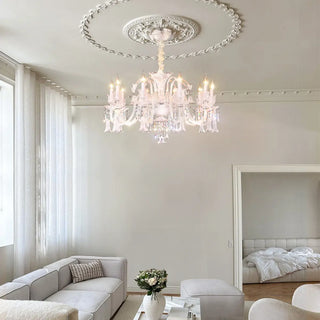 ZOWALA - White Crystal Candelabra Living Room Classic Chandelier Image - 2