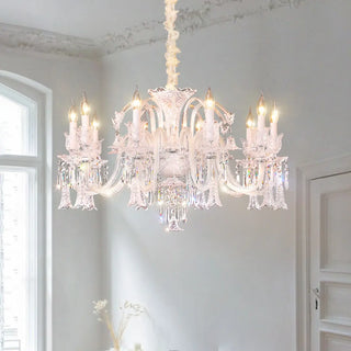 ZOWALA - White Crystal Candelabra Living Room Classic Chandelier Image - 3