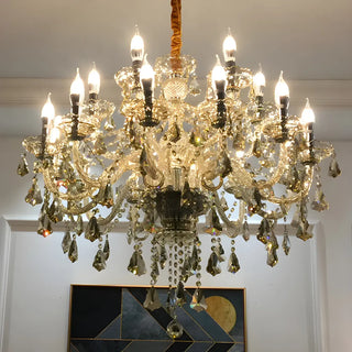 ZOWALA - Cognac Crystal Candelabra Living Room Classic Chandelier Image - 2