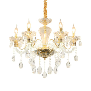 ZOWALA - Crystal Dining Room Gold Candle Large Classic Chandelier Image - 3