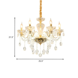 ZOWALA - Crystal Dining Room Gold Candle Large Classic Chandelier #size