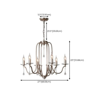 ZOWALA - Nickel Crystal Candle Tiered Living Room Classic Chandelier #size